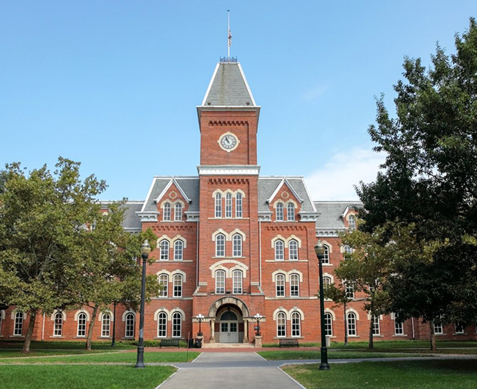 Grand multi-story brick building on the campus of Ohio State University